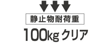 静止物耐荷重 100kgクリア