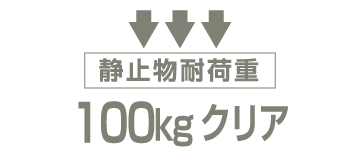 静止物耐荷重 100kgクリア