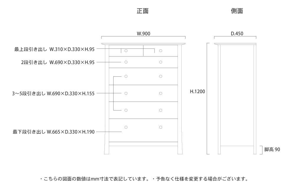 箪笥 サイズ