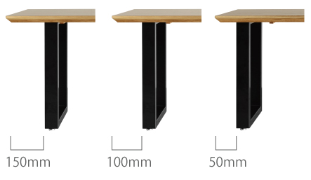 無垢材 自然木テーブル スチール脚 約95cm THE TABLE / 無垢 杉 ヴィンテージスタイル × Black Steel